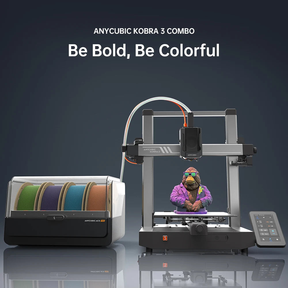 ANYCUBIC K3 Combo AE Version Multi-Color FDM Print in 4 to 8 Color 3D Printer Max 600mm/s Printing Speed Build Size 250x250x260m