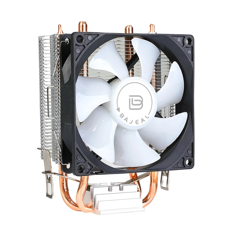 Bajeal A200 CPU Cooler 2 Heatpipes 90mm Backlit Fan Compatible with Intel 1155/AMD Multi-Platforms Dual-Heat Full Compatibility