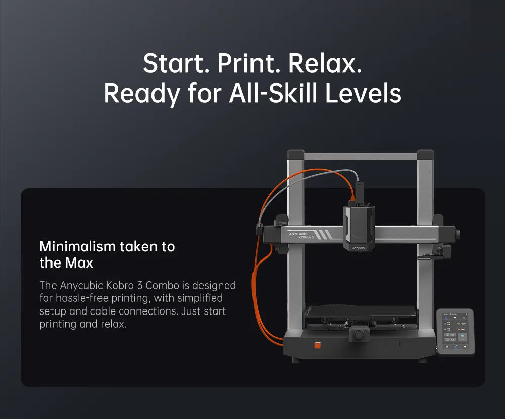 ANYCUBIC K3 Combo AE Version Multi-Color FDM Print in 4 to 8 Color 3D Printer Max 600mm/s Printing Speed Build Size 250x250x260m