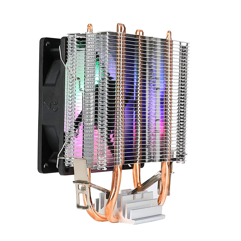 Bajeal A200 CPU Cooler 2 Heatpipes 90mm Backlit Fan Compatible with Intel 1155/AMD Multi-Platforms Dual-Heat Full Compatibility