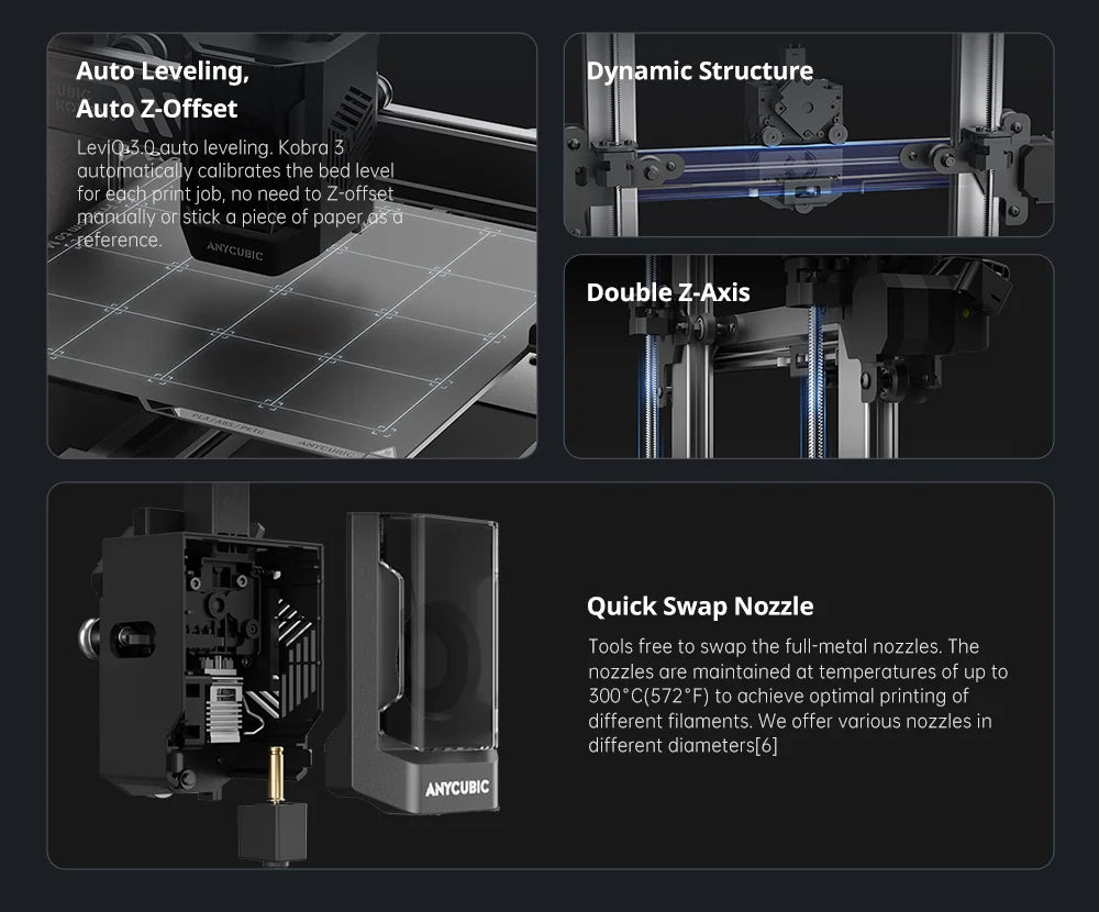 ANYCUBIC K3 Combo AE Version Multi-Color FDM Print in 4 to 8 Color 3D Printer Max 600mm/s Printing Speed Build Size 250x250x260m