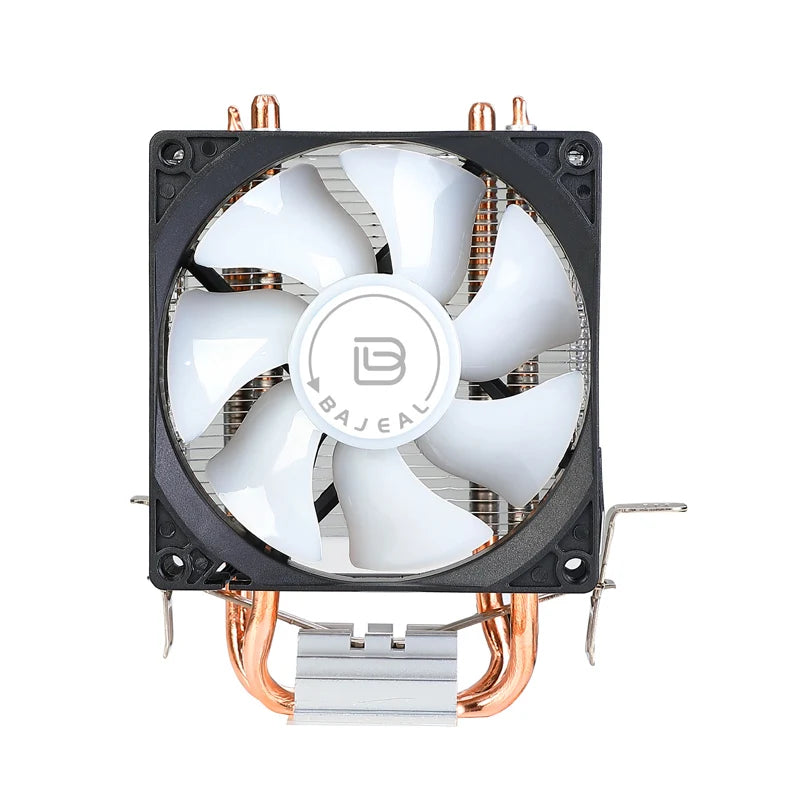 Bajeal A200 CPU Cooler 2 Heatpipes 90mm Backlit Fan Compatible with Intel 1155/AMD Multi-Platforms Dual-Heat Full Compatibility