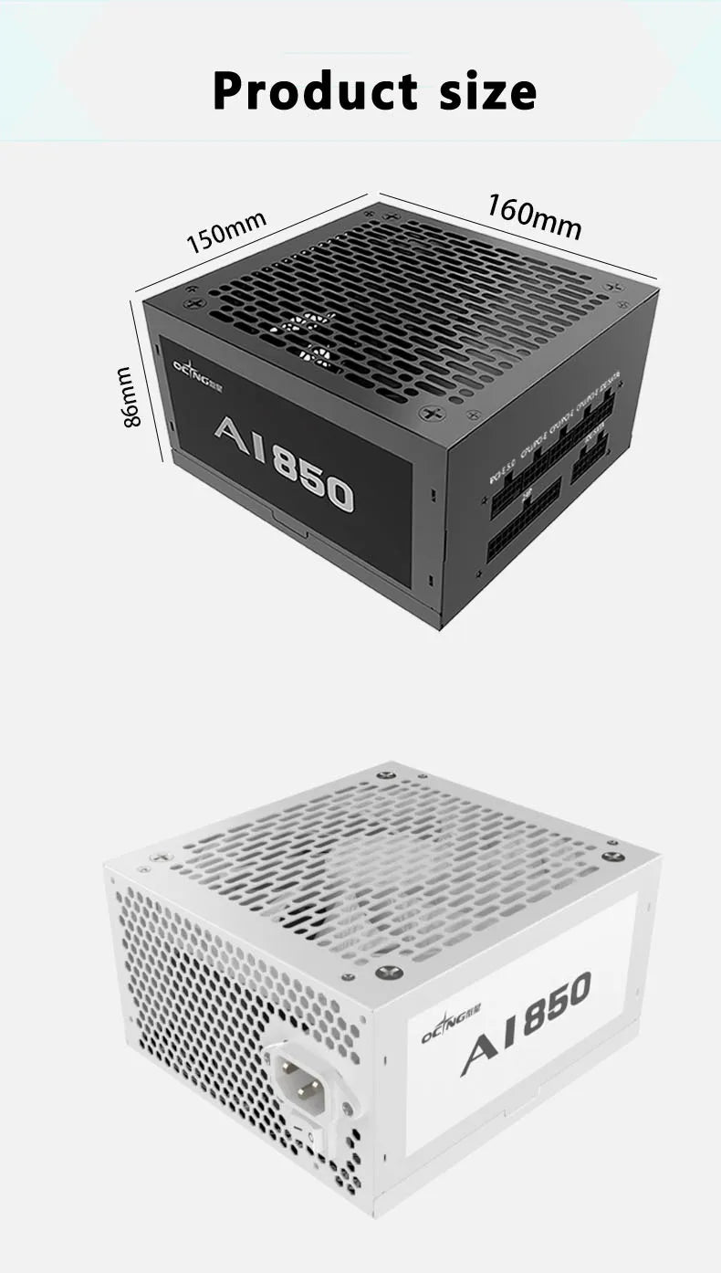 Full Module ATX Computer Power Supply 550W 650W 750W 850W 200-240VAC PC PSU Gaming