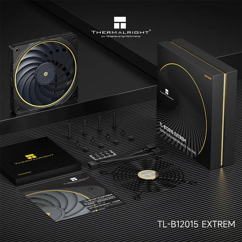 Thermalright TL-B12015 EXTREM 12cm chassis cooling fan/120x120x15mm/LCP fan blades/double ball bearings/low noise/PPS frame