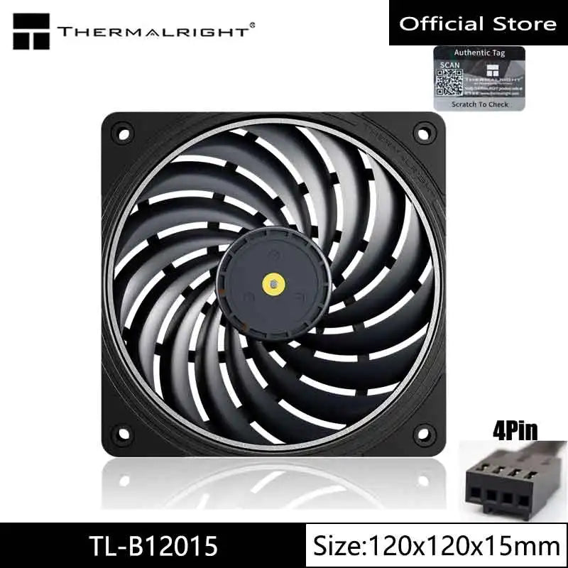 Thermalright TL-B12015 EXTREM 12cm chassis cooling fan/120x120x15mm/LCP fan blades/double ball bearings/low noise/PPS frame