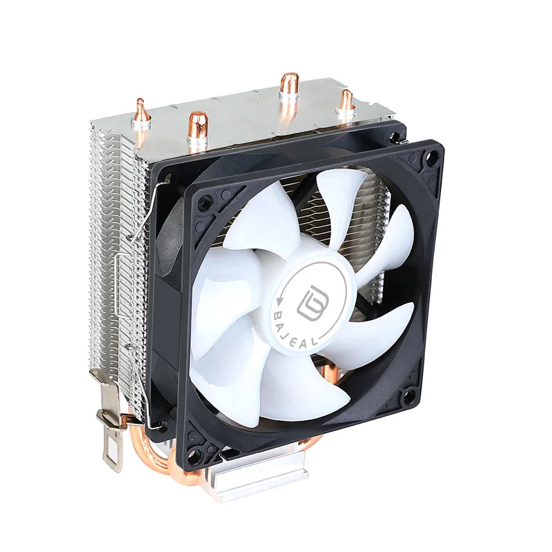 Bajeal A200 CPU Cooler 2 Heatpipes 90mm Backlit Fan Compatible with Intel 1155/AMD Multi-Platforms Dual-Heat Full Compatibility