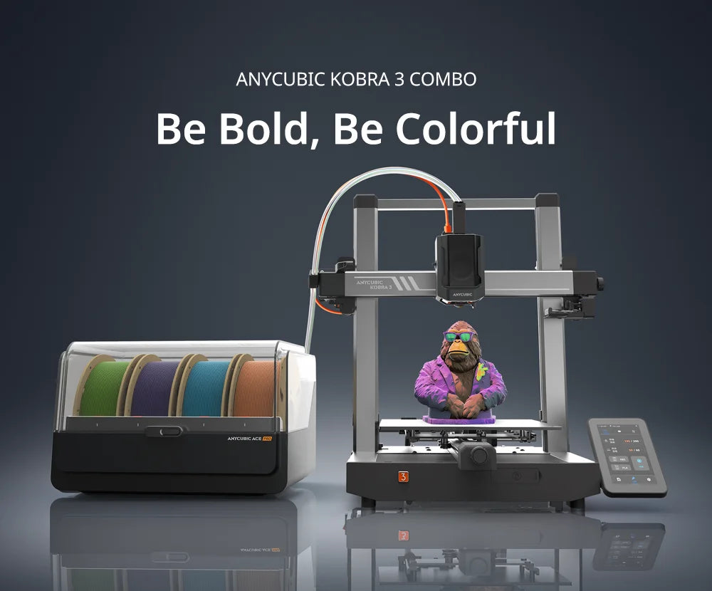 ANYCUBIC K3 Combo AE Version Multi-Color FDM Print in 4 to 8 Color 3D Printer Max 600mm/s Printing Speed Build Size 250x250x260m
