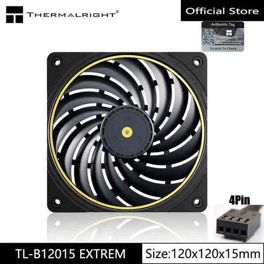 Thermalright TL-B12015 EXTREM 12cm chassis cooling fan/120x120x15mm/LCP fan blades/double ball bearings/low noise/PPS frame
