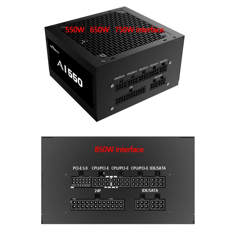 Full Module ATX Computer Power Supply 550W 650W 750W 850W 200-240VAC PC PSU Gaming